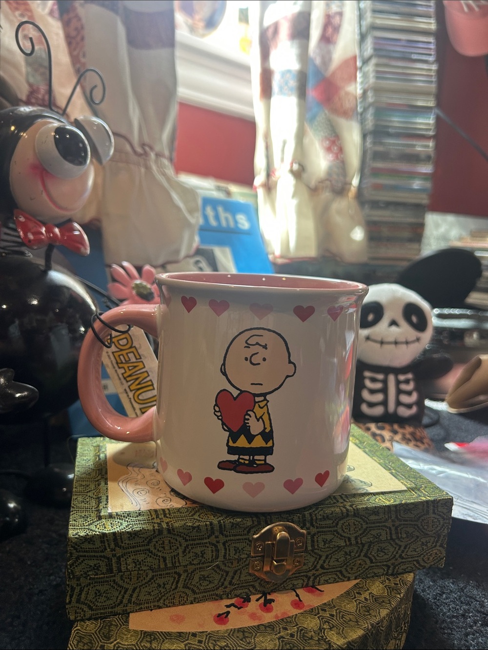 Peanuts Pink and Cream Charlie Brown Heart Mug